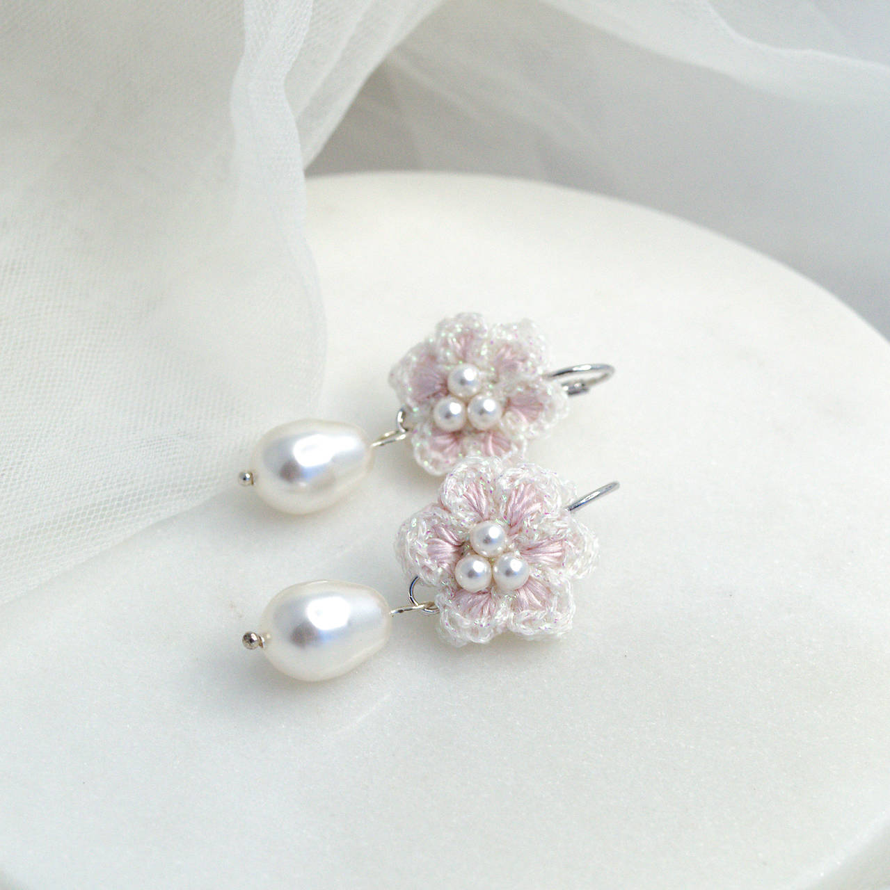 Náušnice vintage kvietok (Ag925 Rhodium)