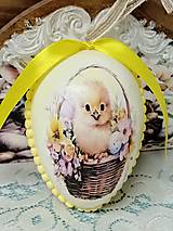Dekorácie - Maľované vajíčko v žltom šate - 16256075_