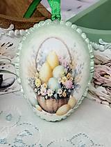 Dekorácie - Maľované vajíčko v zelenom šate - 16256080_