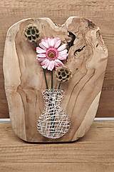 Dekorácie - Obraz- váza na dreve - 16256621_