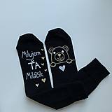 Zamilované maľované ponožky s nápisom: “Milujem Ťa / (Miláčik/ obrázok macka :)"	- čierne)
