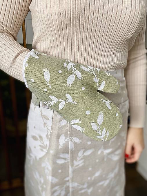 Úžitkový textil - Ľanová kuchynská rukavica - 16256929_