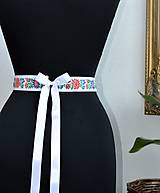 Opasky - Folklórny opasok biely (95cm) - 16254518_