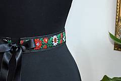 Opasky - Folklórny opasok čierny (75cm) - 16254568_