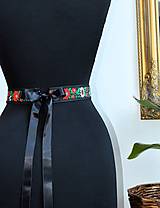 Opasky - Folklórny opasok čierny (75cm) - 16254577_