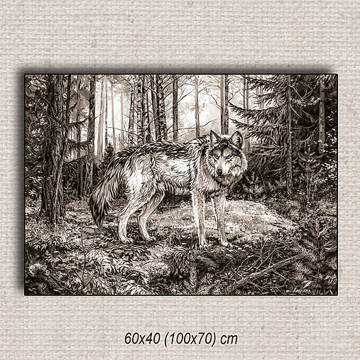 Obrazy - Obraz Vlk 01 (100x70 cm - Hnedá) - 16255494_