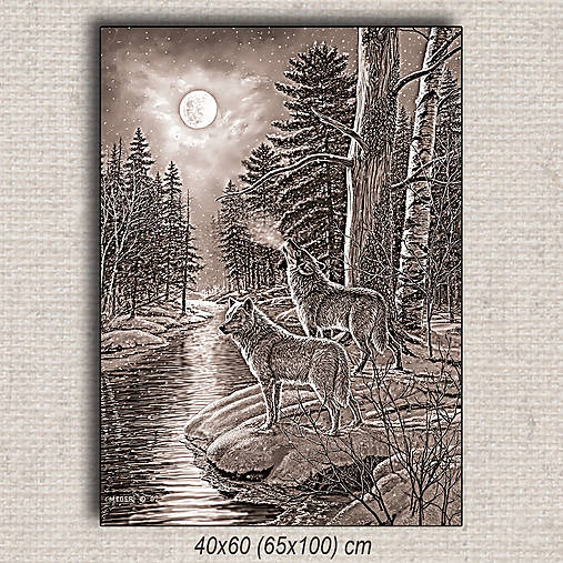 Obrazy - Obraz Vlci 01 (65x100 cm - Hnedá) - 16255532_