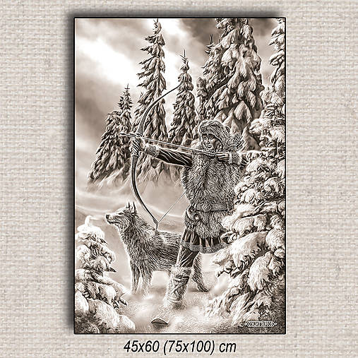 Obrazy - Obraz Bojovník 02 (75x100 cm - Hnedá) - 16255729_