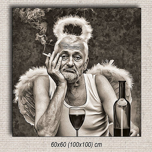 Obrazy - Obraz Anjel 01 (100x100 cm - Hnedá) - 16255739_