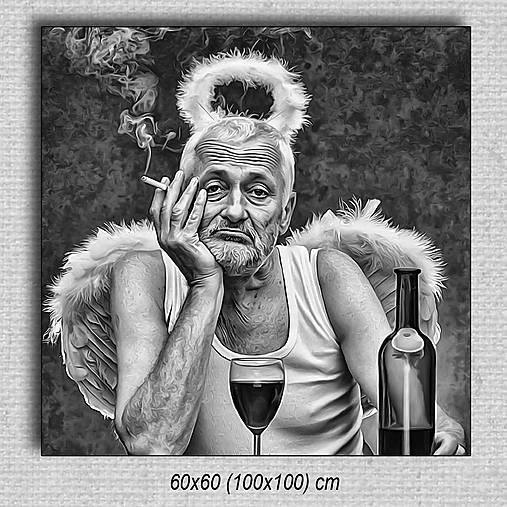 Obrazy - Obraz Anjel 01 (100x100 cm - Čierna) - 16255740_