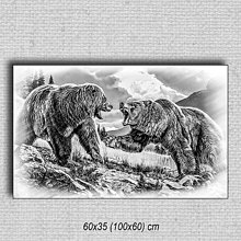 Obrazy - Obraz Medvede 02 (60x35 cm - Čierna) - 16255283_