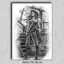 Obrazy - Obraz Pirátka 01 (45x60 cm - Čierna) - 16255687_