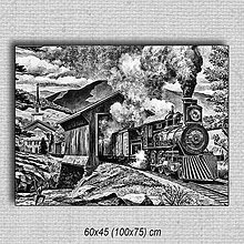 Obrazy - Obraz Vlak 01 (60x45 cm - Čierna) - 16255749_