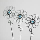 Dekorácie - tyrkysový kvet do kvetináčika - 16257263_