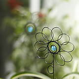 Dekorácie - tyrkysový kvet do kvetináčika - 16257265_