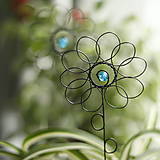 Dekorácie - tyrkysový kvet do kvetináčika - 16257267_