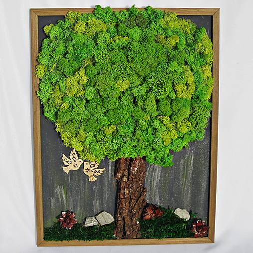 Machový obraz - strom 42x32 cm