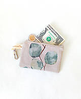 Taštičky - Mini peňaženka, eukalyptus - 16257347_