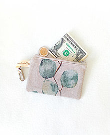 Taštičky - Mini peňaženka, eukalyptus - 16257347_