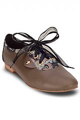 Ponožky, pančuchy, obuv - Kožené hnedé topánky nízke - 16257132_