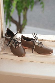 Ponožky, pančuchy, obuv - Kožené hnedé topánky nízke - 16257135_