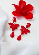 Náušnice - Náušnice  RED FLOWERS  - 16257932_