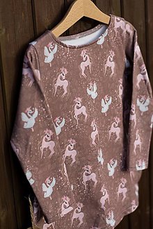 Detské oblečenie - Oversized teplákové šaty jednorožec-labuť - 16258066_