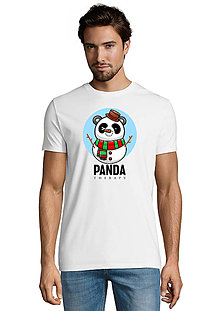 Topy, tričká, tielka - Zimná Panda „Snehuliaková“ - 16258599_