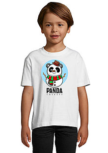 Topy, tričká, tielka - Zimná Panda „Snehuliaková“ - 16258649_