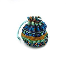 Taštičky - Látkový mešec Modrá India S - 16257913_