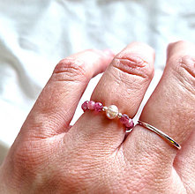 Prstene - Prsteň*rubelit*ružový turmalín*perla*Ag - 16258314_