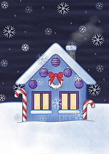 Kresby - Vianočný domček - digitálna kresba (útulný lízatkový) - 16259777_