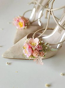 Čiapky, čelenky, klobúky - Frida kvetinový set "pastelové svitanie"  (Kvetinové klipy na topánky) - 16260322_