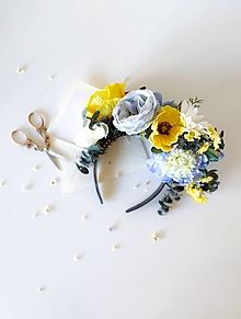 Čiapky, čelenky, klobúky - Frida kvetinový set "slnko na oblohe"  (Obojstranná Frida čelenka) - 16260586_