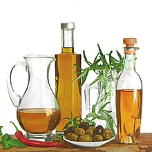 Papier - Servítka Olivový olej a olivy 4ks (S335) - 16262247_