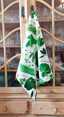 Úžitkový textil - Set 2 kuchynských utierok v darčekovom balení  (Zelenina jedna utierka) - 16260991_