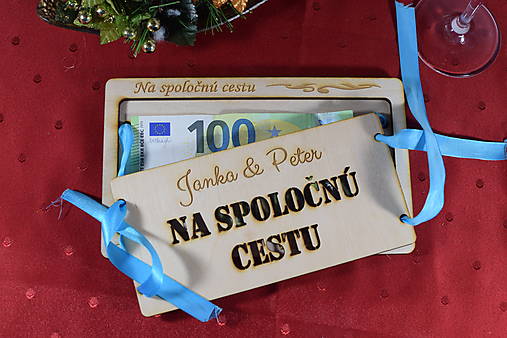 Papiernictvo - Drevená Obálka na peniaze dar mladomaželom 14 - 16260148_