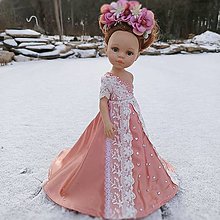 Hračky - Slávnostné šaty s kamienkami pre bábiku Paola reina - 16265389_