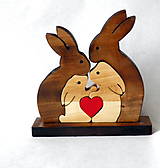 Zajačiky - drevená dekorácia...