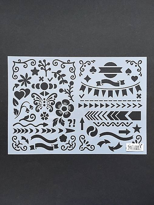 Šablóna - A4 (ornament, kvety, vzory, štítky)