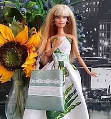 Hračky - Zelená koženková kabelka pre Barbie - 16263862_