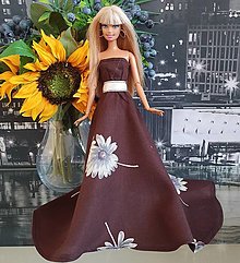 Hračky - Hnedé spoločenské šaty pre Barbie - 16264081_