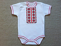 Detské oblečenie - Folklórne detské body krátky rukáv - 16265380_