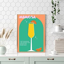 Grafika - Mimosa retro farebný minimalistický print (plagát) - 16264885_