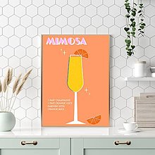 Grafika - Mimosa retro farebný minimalistický print (plagát) (PDF - Oranžová) - 16264927_