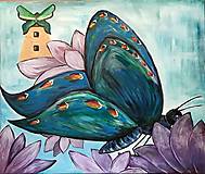Obrazy - Levanduľový motýľ - 16268229_