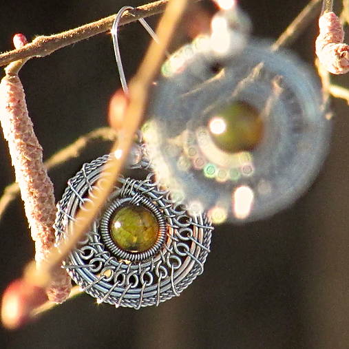 Náušnice - Achátové náušnice z Rajskej záhrady - 16266076_