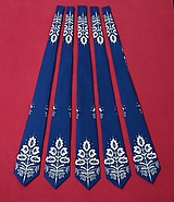 Pánske doplnky - pánska kravata Slovakia folk - kráľovská modrá - 16266912_