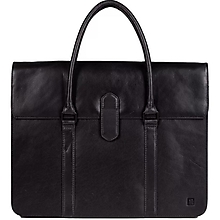 Veľké tašky - Kožená taška na notebook - černá - 16268052_