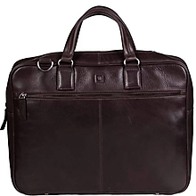 Veľké tašky - Kožená taška na notebook 02 - hnědá - 16268089_